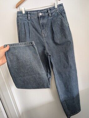 Peacebird XL Glitter Jeans High Waisted Relaxed Fit Straight Leg Pleated Sparkle